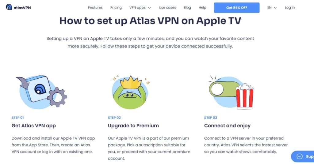 Atlas VPN Apple TV App